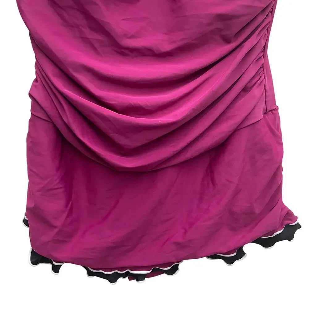 Hilor Women’s One Piece Swimsuit With Ruffle & Tummy Control Size 16 NWT